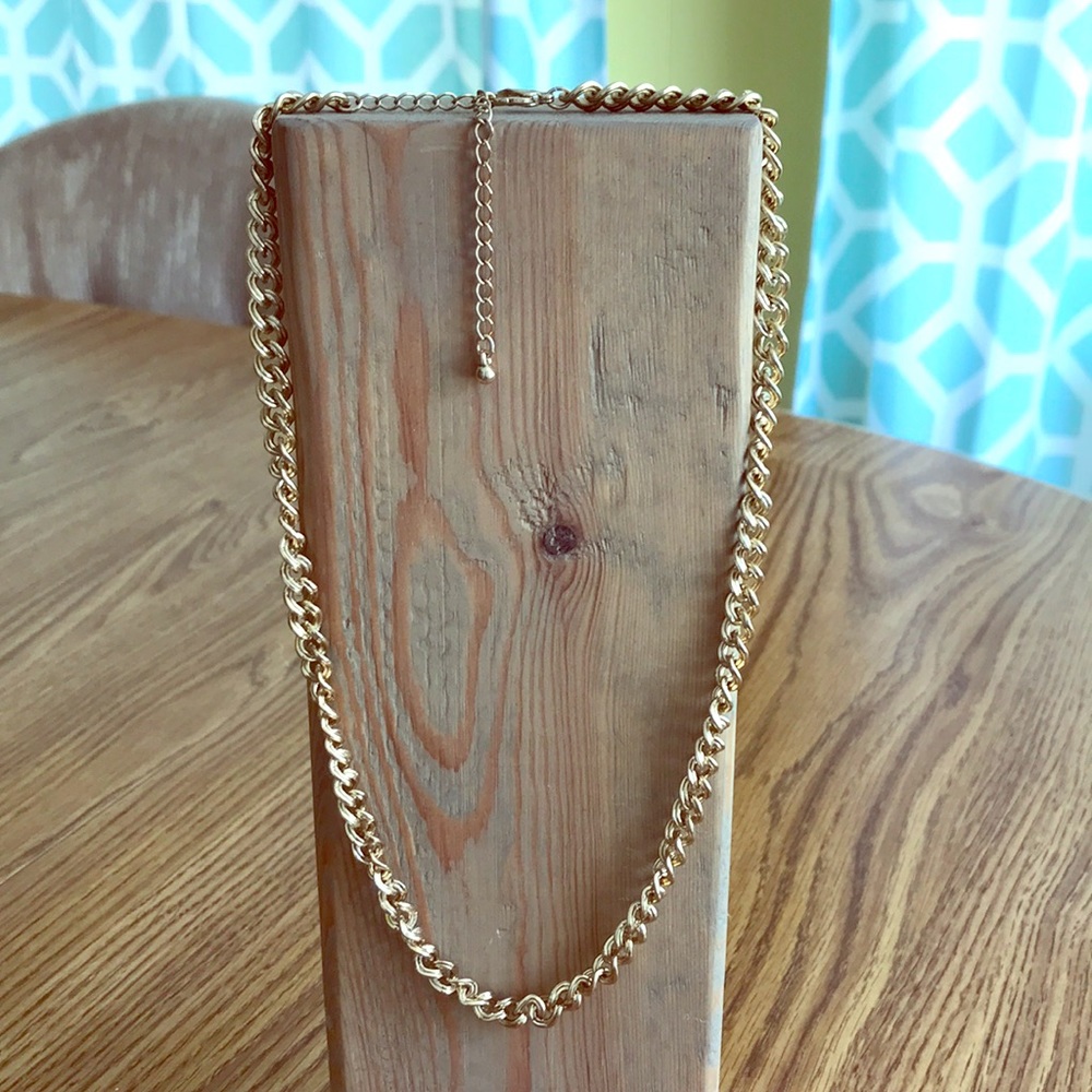 Gold metal chain necklace